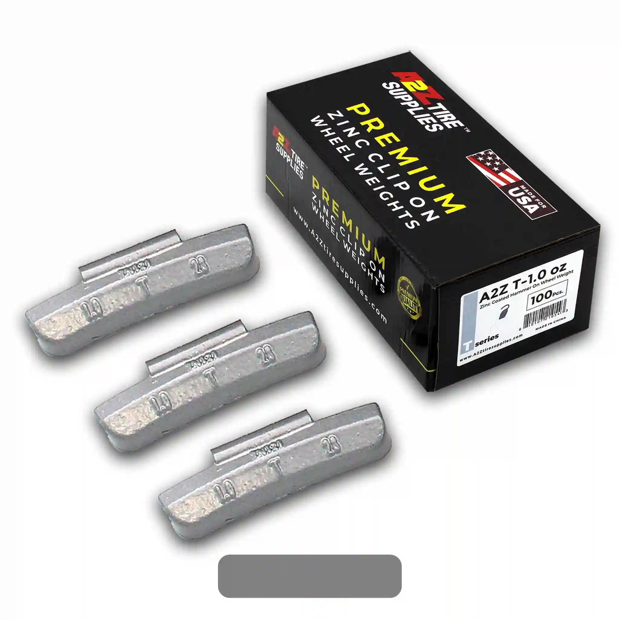 T Series 1.0-oz Rust-Proof Epoxy Coated Zinc Hammer-On Wheel Weights — Box of 100