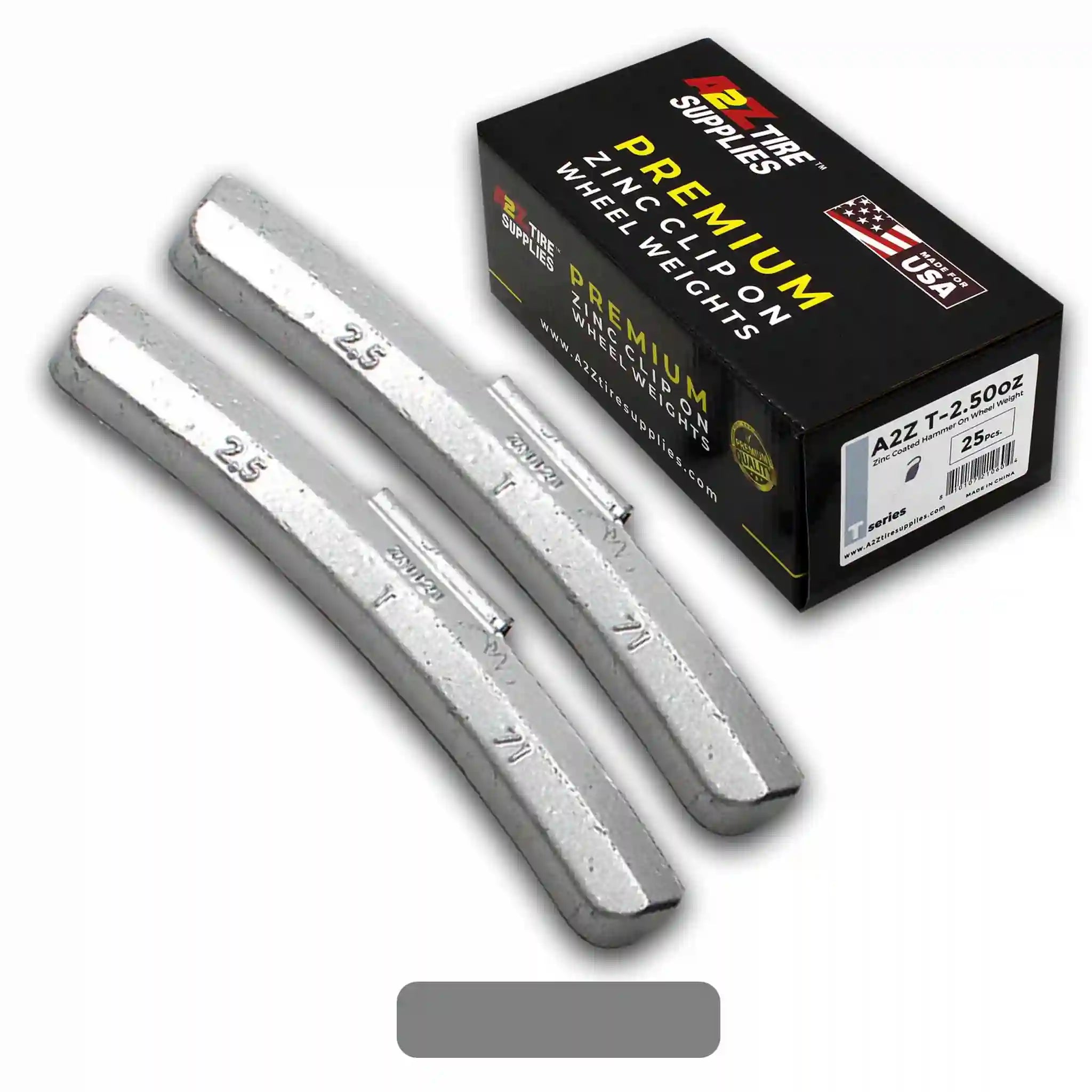 T Series 2.50-oz Rust-Proof Epoxy Coated Zinc Hammer-On Wheel Weights — Box of 25