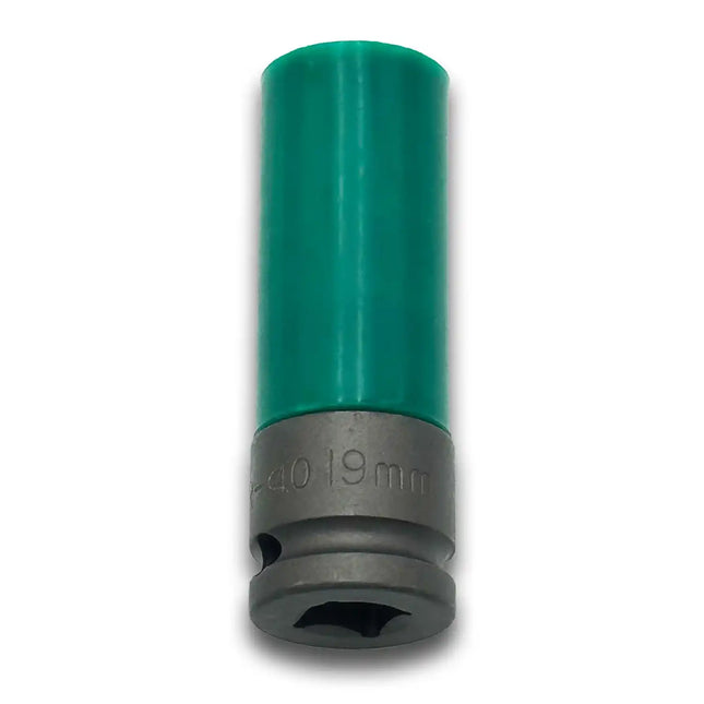 A2Z-T4-19 - Thin-wall 19mm Steel Socket with Plastic Sleeve to Protect Wheels 1/2" Drive | Metric (Made in Taiwan) - A2Z Tire Supplies