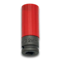 A2Z-T4-21 - Thin-wall 21mm Steel Socket with Plastic Sleeve to Protect Wheels 1/2" Drive | Metric (Made in Taiwan) - A2Z Tire Supplies
