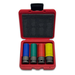 4 Piece Thin-wall 1/2" Socket Set Wheel-Friendly (17mm, 19mm, 21mm, 22mm) 1 Each (Made in Taiwan)