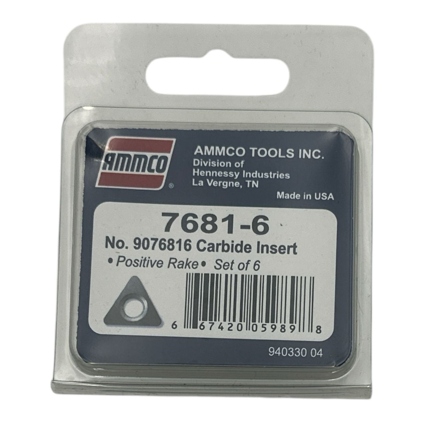 Positive Rake Carbide Insert Bits, 6-Pack, Fits AMMCO 4000, 4100 & 7500 Brake Lathes, Part #7681-6, alternate view