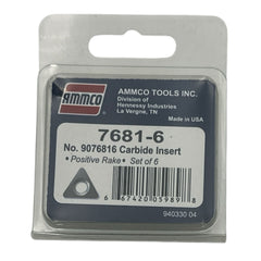 Positive Rake Carbide Insert Bits, 6-Pack | Fits AMMCO 4000, 4100 & 7500 Brake Lathes | Part #7681-6