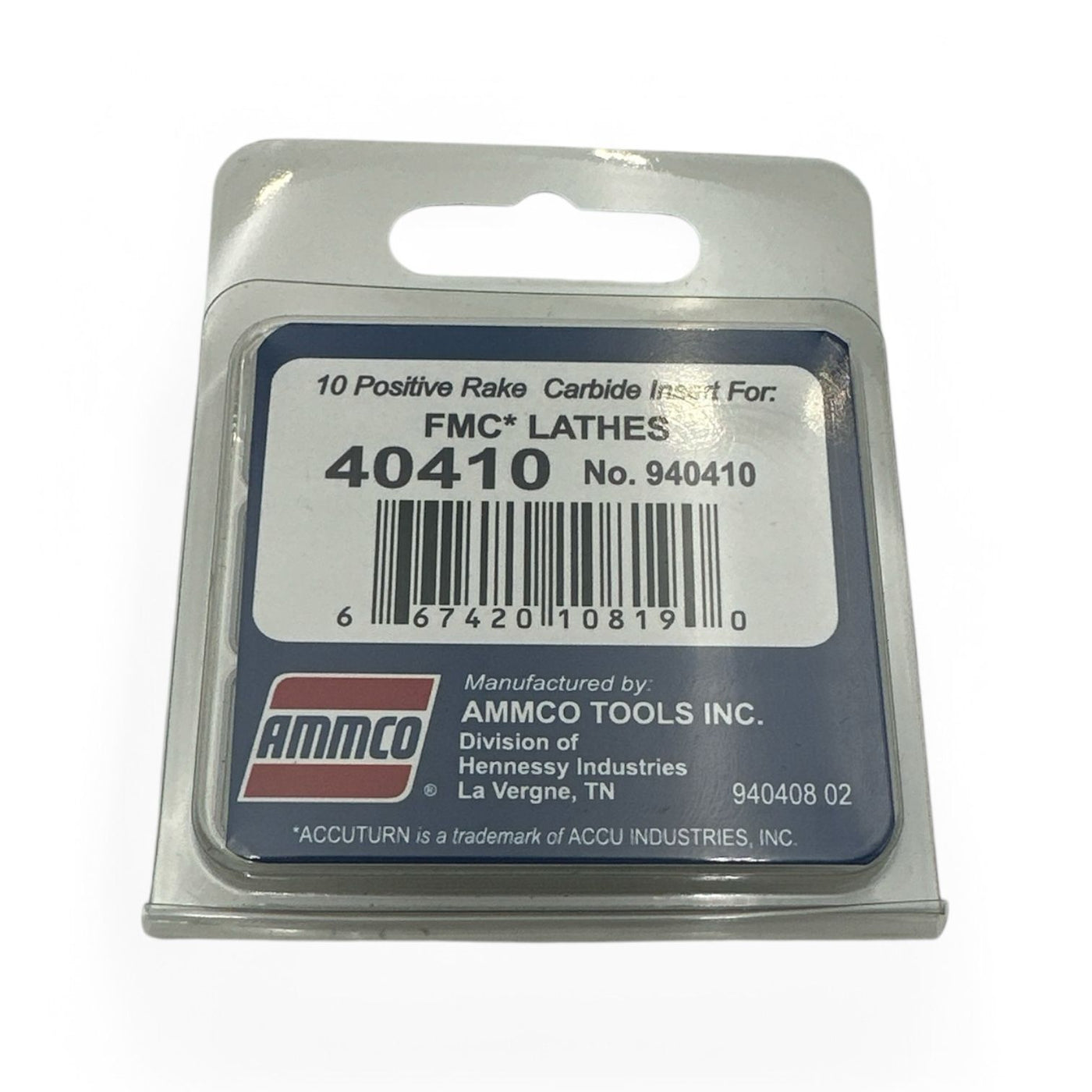 Positive Rake Carbide Insert Bits, 10-Pack, Fits FMC Brake Lathes, Part #40410, alternate view