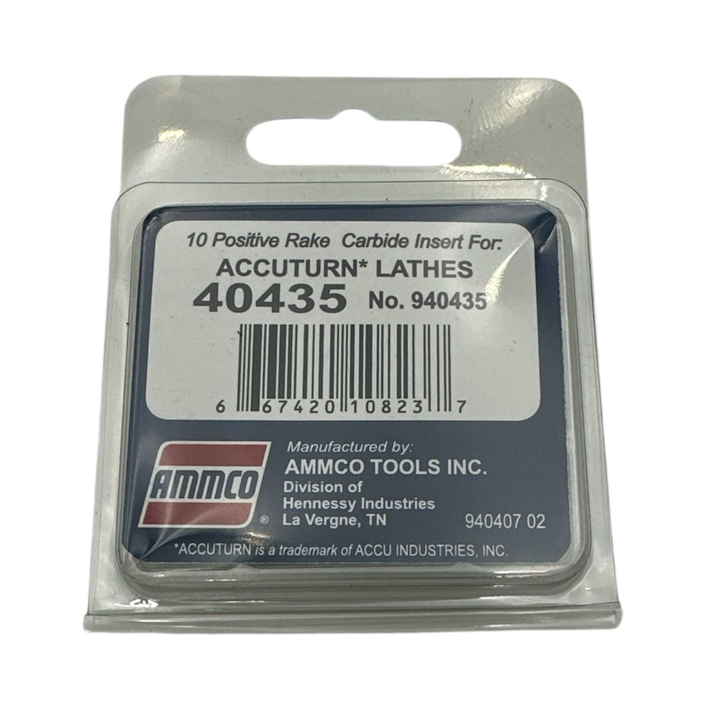 Positive Rake Carbide Insert Bits, 10-Pack, Fits Accu-Turn Brake Lathes, Part #40435, alternate view