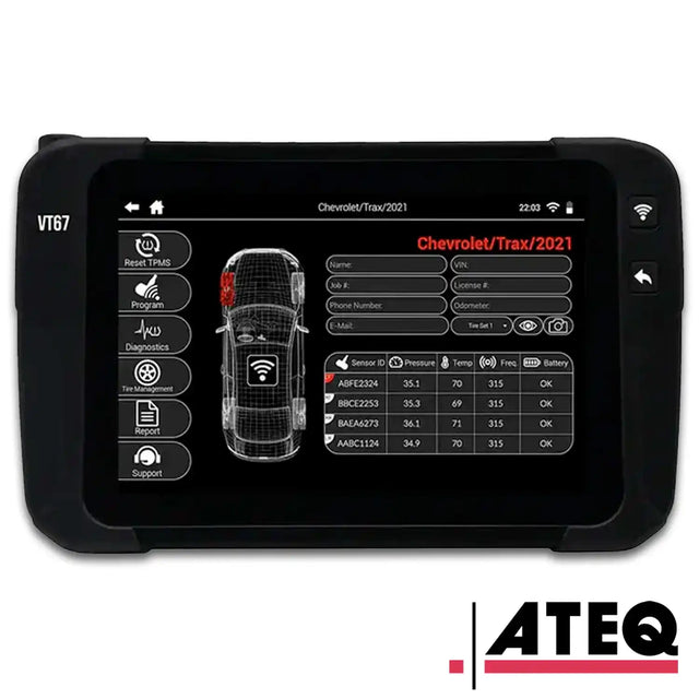 ATEQ VT67 TPMS Diagnostic Tablet – 100% Vehicle Coverage, Relearn, SGW & Cloud Ready