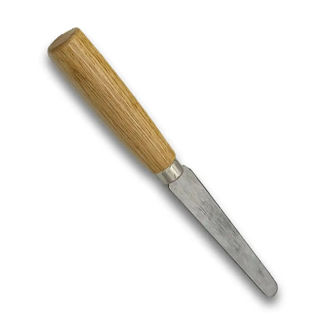 Flat Edge Tire Repair Skiving Knife - Wooden Handle, Buffing, Trimming & Rubber Shaving