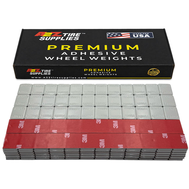 1/4 oz Gray Coated Steel Adhesive Wheel Weights - 3M Tape, 30 Strips / 360 Segments