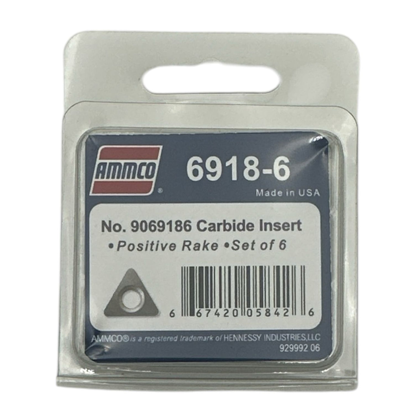 Positive Rake Carbide Insert Bits, 6-Pack, Fits AMMCO 3850, 4000 & 7000 Brake Lathes, Part #6918-6, alternate view