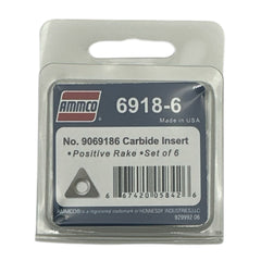 Positive Rake Carbide Insert Bits, 6-Pack, Fits AMMCO 3850, 4000 & 7000 Brake Lathes, Part #6918-6, alternate view