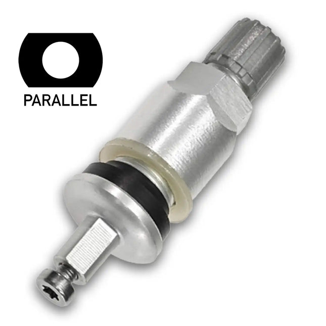 RDV036 Huf Parallel Key Metal Clamp-in TPMS Tire Valve Stem Fits GM, Ford, Subaru, Dodge, Chrysler