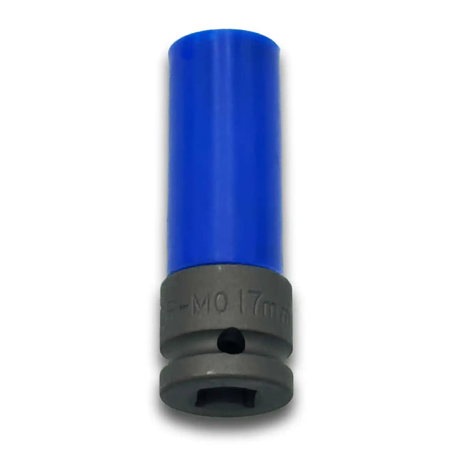 Thin-wall 17mm Steel Socket with Plastic Sleeve to Protect Wheels 1/2" Drive, Metric