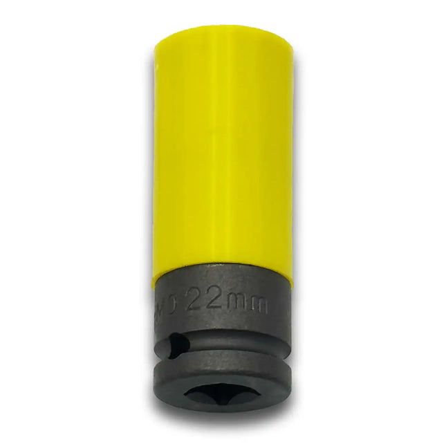 Thin-wall 22mm Steel Socket with Plastic Sleeve to Protect Wheels 1/2" Drive, Metric