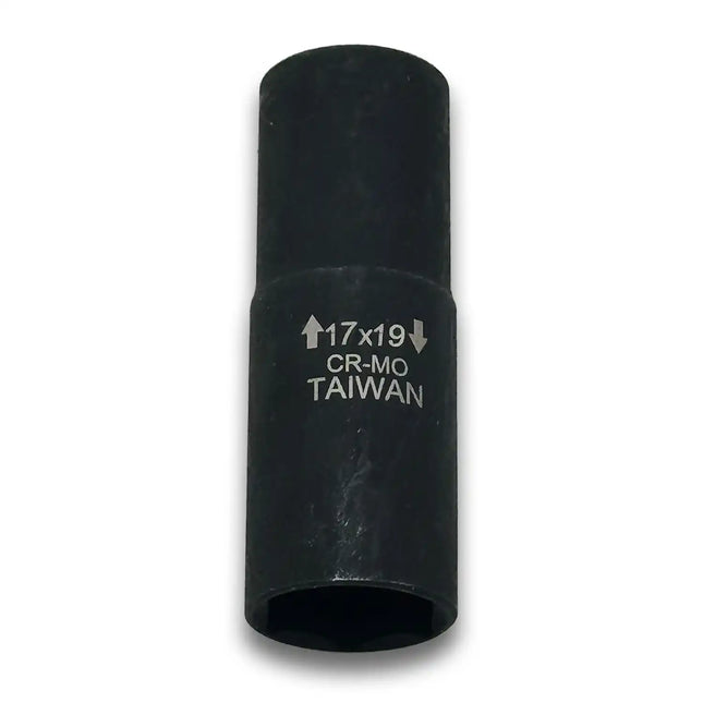 Thin-Wall Flip Socket 17mm x 19mm Metric - 1/2" Drive, Cr-Mo Steel