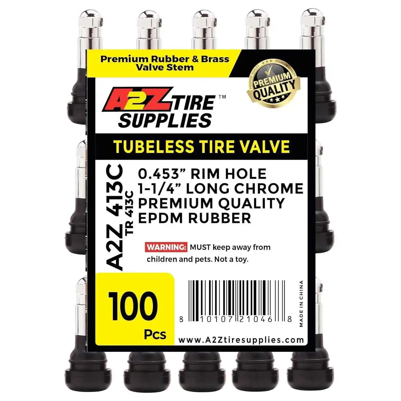 TR413C Chrome Sleeve Rubber Tire Valve Stem - 0.453", additional view 3