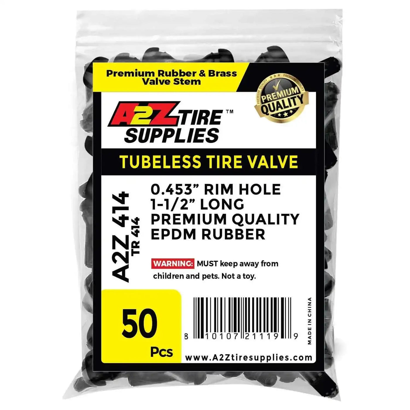 TR414 Rubber Snap-In Tire Valve Stem - 0.453", alternate view