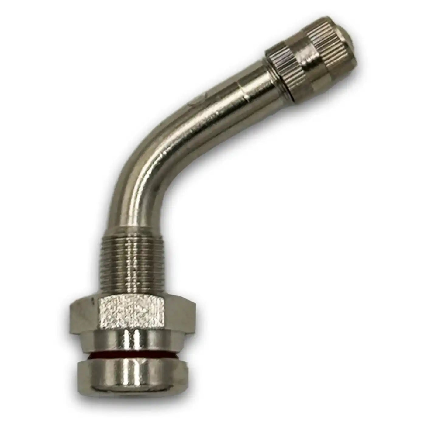 TR543D Nickel O-Ring Clamp-In Truck Valve Stem 2.4" 60deg. Bend