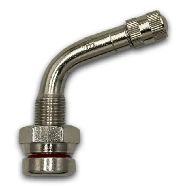 TR543E Nickel O-Ring Clamp-In Truck Valve Stem 2.4" 75deg. Bend