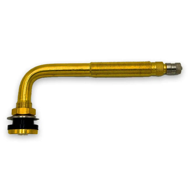 TR622A Brass Clamp-In Tractor Grader Valve Stem 6.25" 90deg. Bend