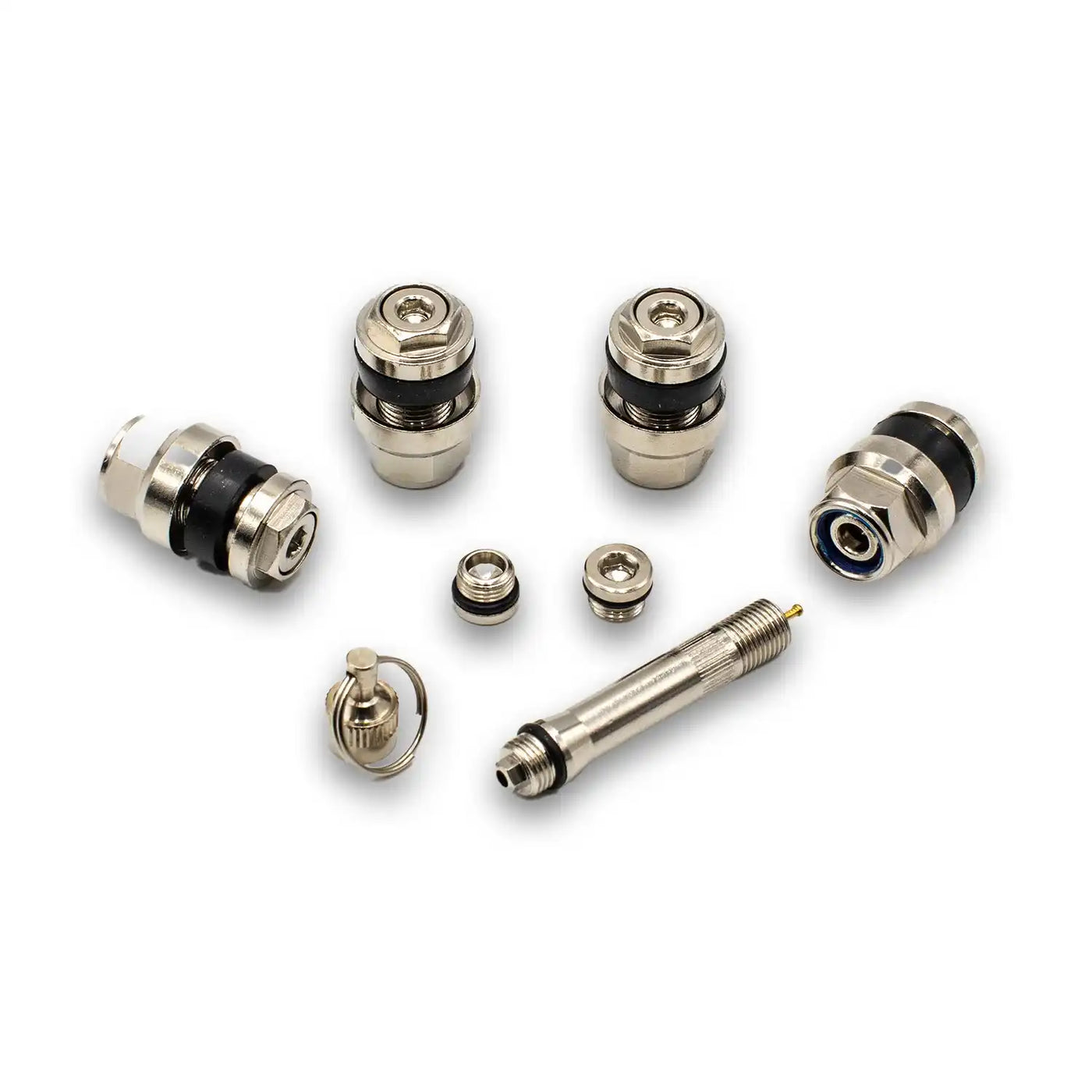 VH515-4 Hidden Flush-Mount Tire Valve Stem Set of 4 with Air Pipe for Custom Wheels - 0.453"