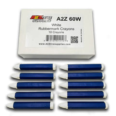 White Rubber-Safe Tire Marking Crayon - 10/Box, High-Visibility Marks on All Tires