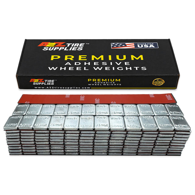 1/4 oz Zinc Plated Steel Adhesive Wheel Weights - 3M Tape, 30 Strips / 360 Segments