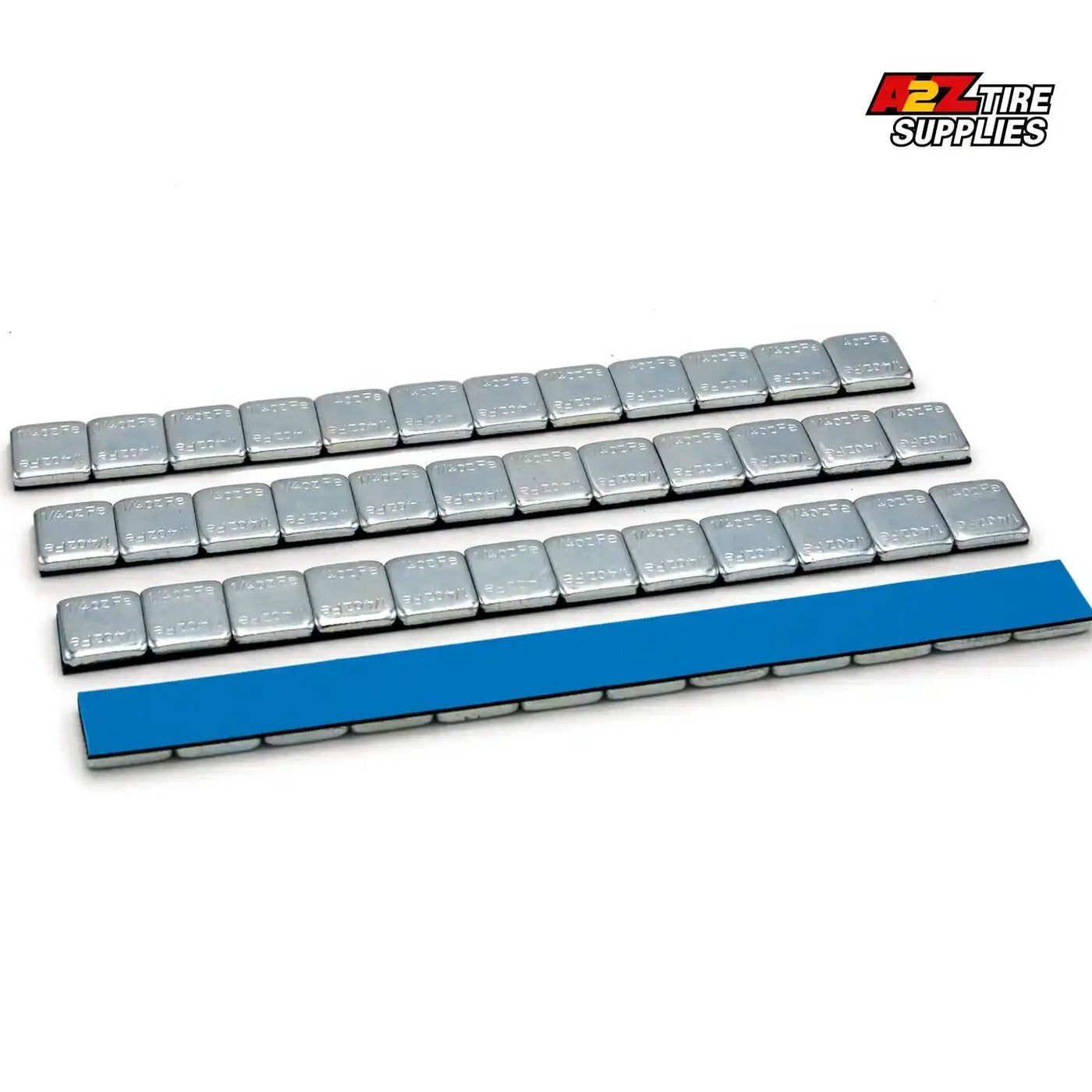 1/4 oz Zinc Plated Steel Adhesive Wheel Weights - Blue Tape, 50 Strips / 600 Segments, additional view 4