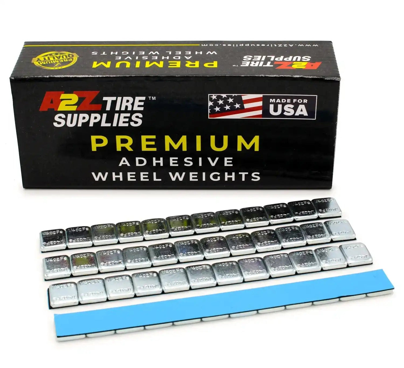 1/4 oz Zinc Plated Steel Adhesive Wheel Weights - Blue Tape, 50 Strips / 600 Segments, additional view 5