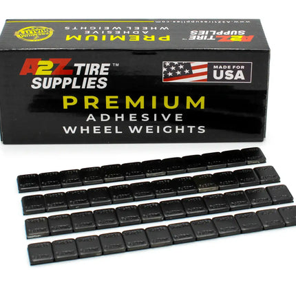 A2Z-366-FEB - 1/4 oz Black Steel Adhesive Wheel Weights Box of 600 - Blue Tape - A2Z Tire Supplies - Image 5