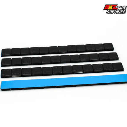 A2Z-366-FEB - 1/4 oz Black Steel Adhesive Wheel Weights Box of 600 - Blue Tape - A2Z Tire Supplies - Image 3