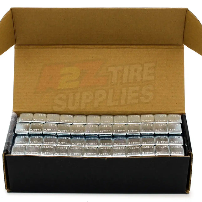 A2Z-366-FEC - 1/4 oz Steel Adhesive Wheel Weights Box of 600 - Blue Tape - A2Z Tire Supplies