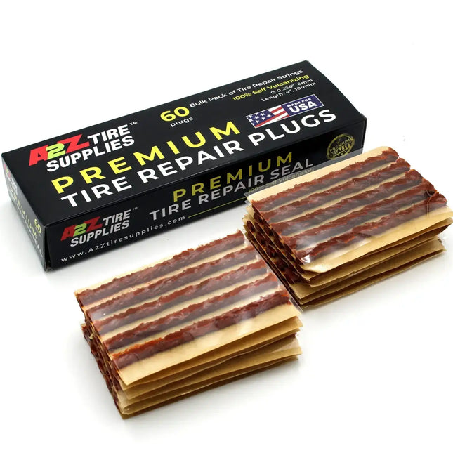 A2Z-405-60 - 4" Brown Thick Self-Vulcanizing Tire Repair Plug String Inserts - A2Z Tire Supplies