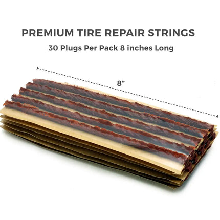 A2Z-408-30 - 8" Brown Thick Self-Vulcanizing Tire Repair Plug String Inserts - A2Z Tire Supplies
