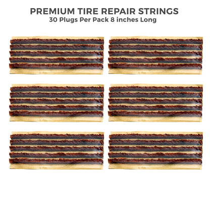 A2Z-408-30 8" Brown Self-Vulcanizing Tire Plug String Inserts For Tubeless Flat Tire Puncture Repair Seal - A2Z Tire Supplies