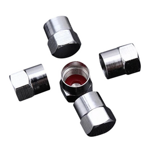 Universal Chrome Tire Valve Stem Caps fits Cars, Trucks, Motorcycles and SUVs with O-Ring