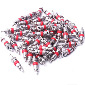 Universal High-Temperate Nickel Plated Valve Cores with Air-Tight Red Seal fits Most Valve Stems