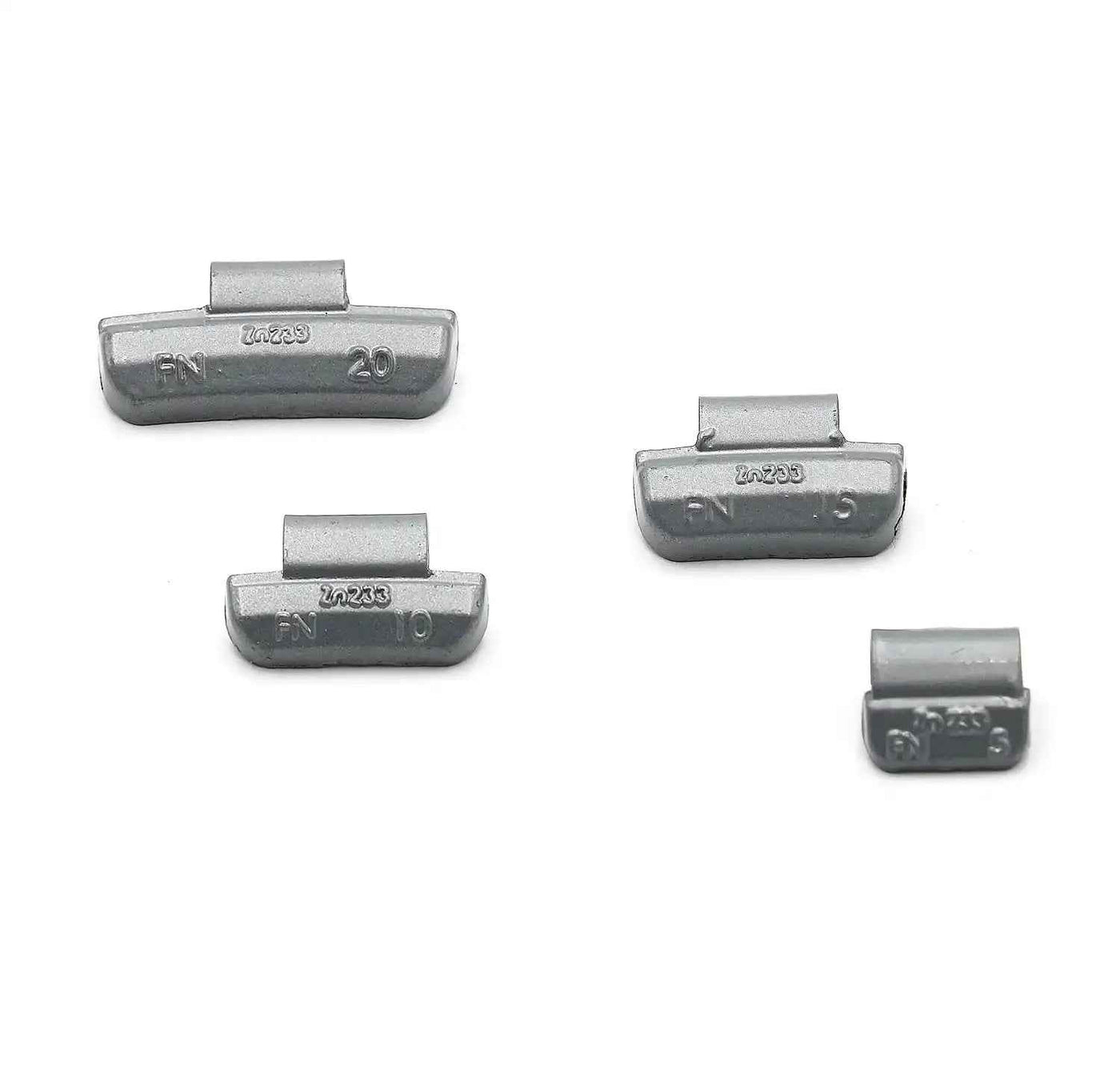 FN Zinc Clip on Wheel Weights Assortment 5g 10g 15g 20g for Japanese Alloy Rims 100 PCS