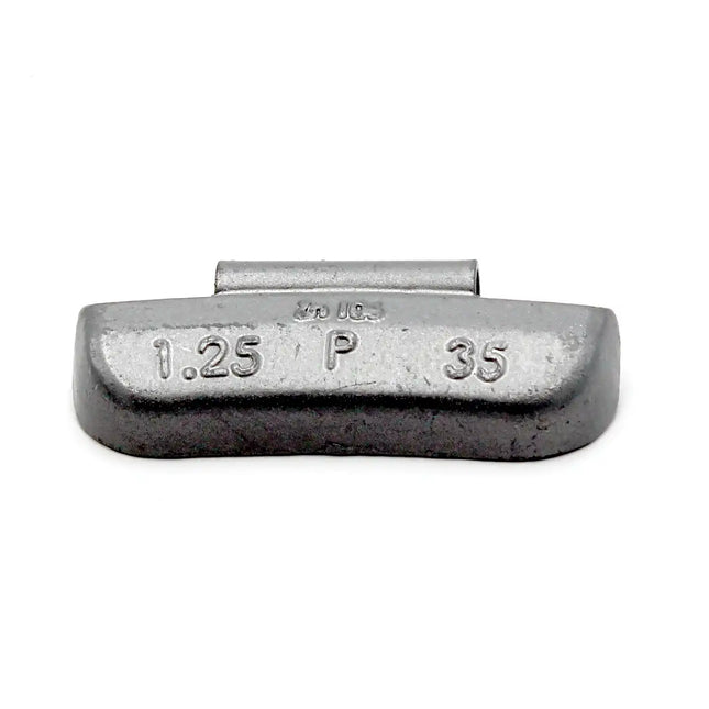 A2Z-ZN-P-1.25 - P Profile 1.25 oz Zinc Clip‑on Wheel Weights - Box of 50 - A2Z Tire Supplies