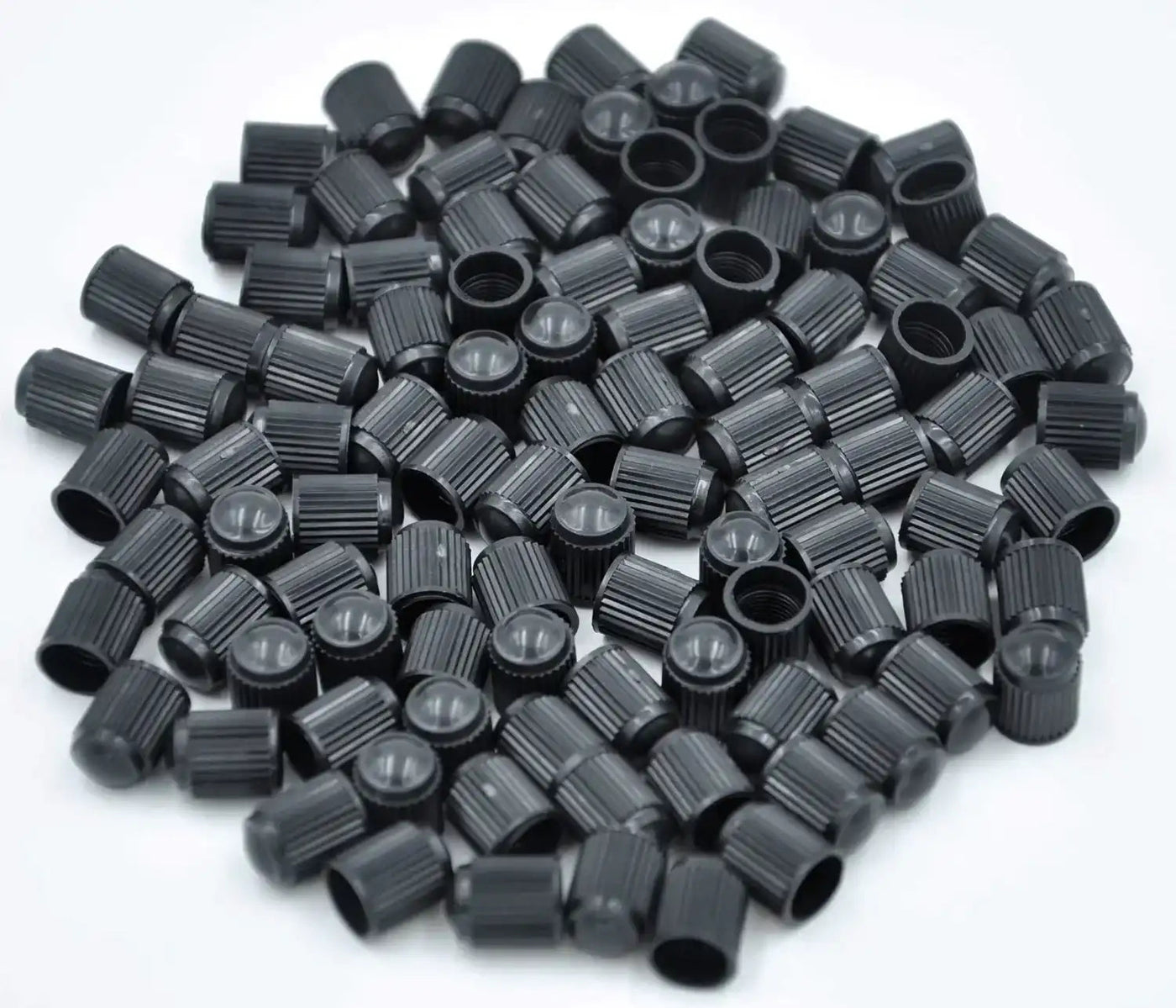 Black Plastic Valve Stem Caps - Universal, Cars, Trucks & Motorcycles, alternate view