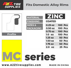 MC zinc clip-on wheel weights for domestic alloy rims