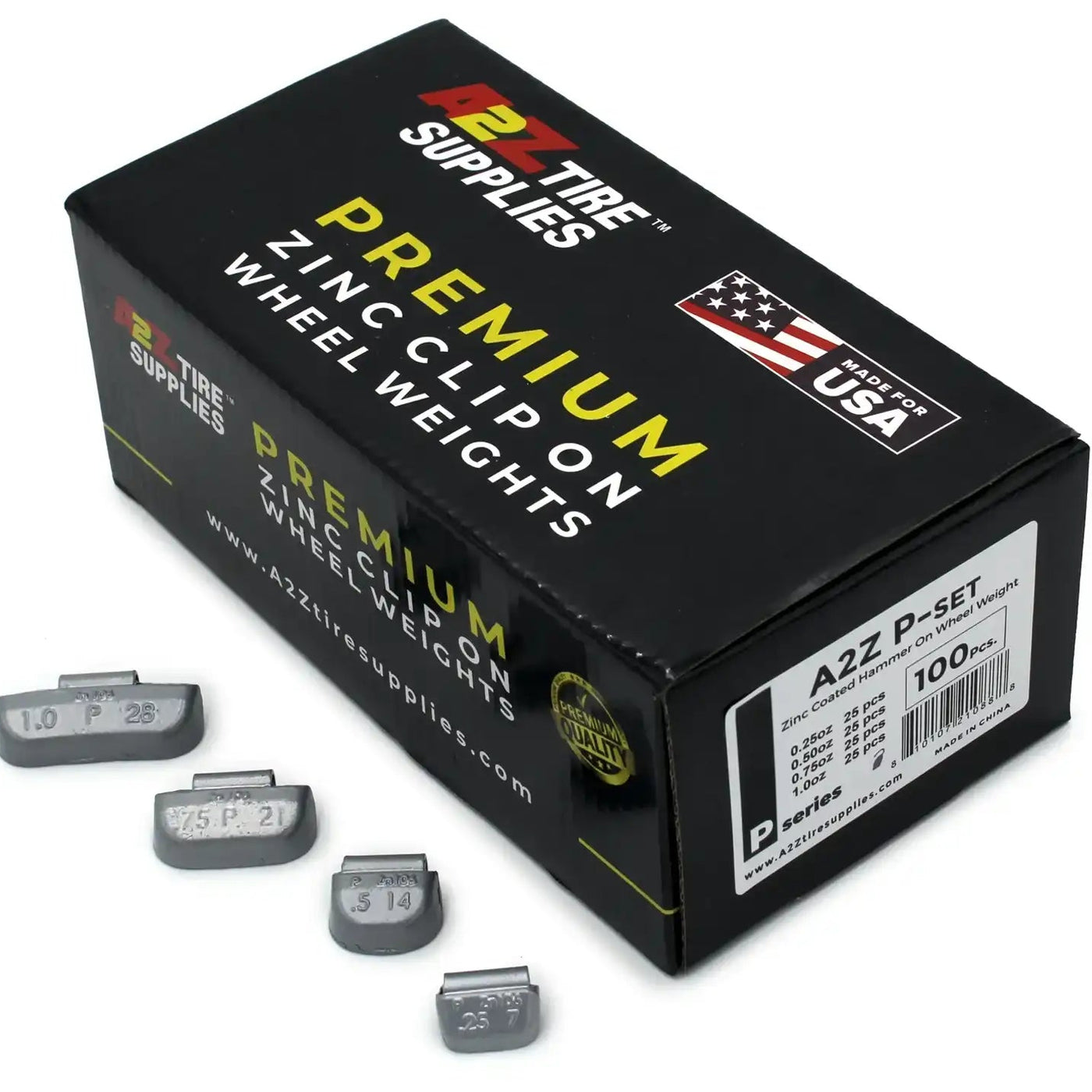 P Zinc Clip on Wheel Weights Assortment 0.25 0.50 0.75 1.0oz for Passenger Steel Rims 100 PCS, additional view 4